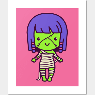 Cute Kawaii Mummy Girl Cartoon Posters and Art